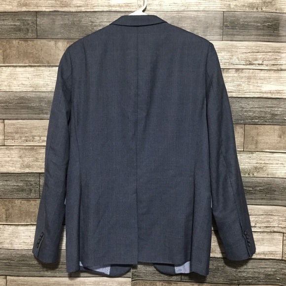Banana Republic Tailored Slim Fit Plaid Blazer Men’s 42 Blue 2 Button - Picture 5 of 10